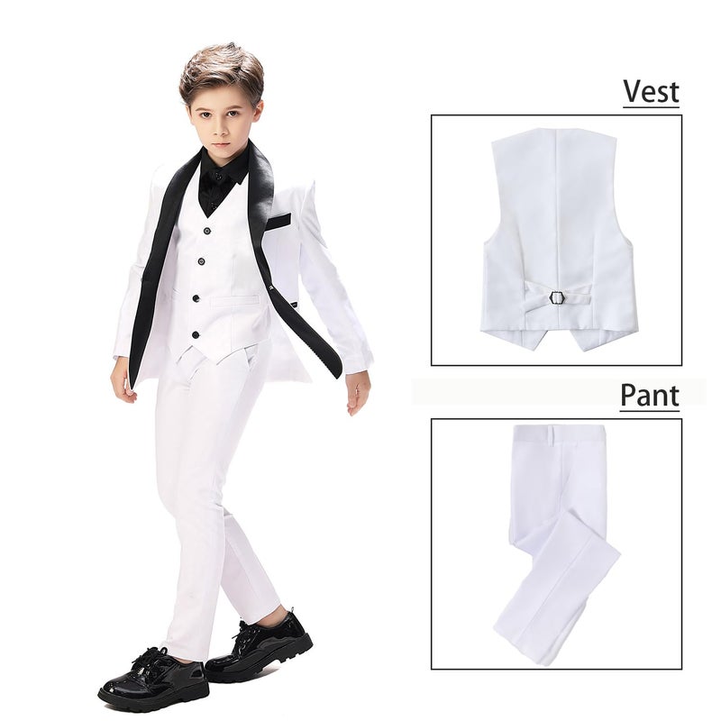 Yavakoor Boy Suit Slim Fit Suits for Kids Suits Size 12 for Boys 3 Pcs Set Boys Tuxedo,Vest,Pants for Summer Wedding - Image 4